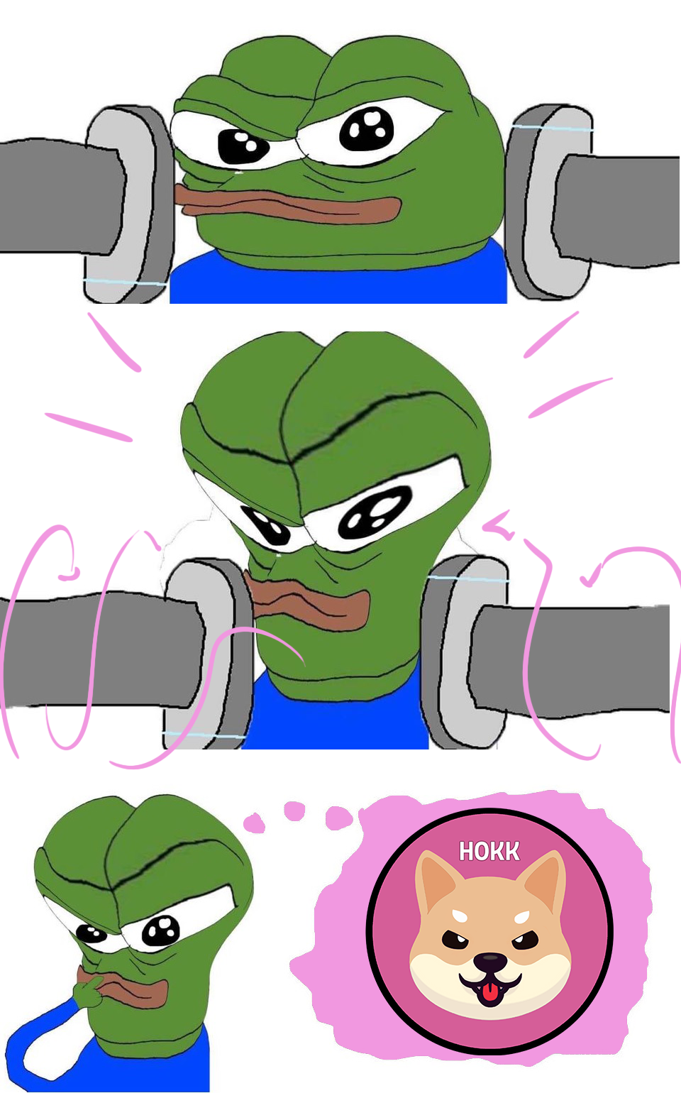 Big brain Pepe to HOKK evolution